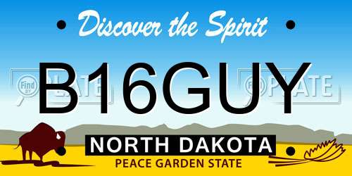 B16GUY North Dakota License Plate