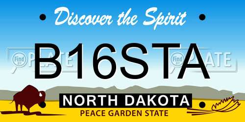 B16STA North Dakota License Plate