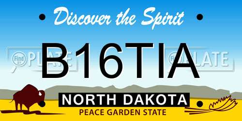 B16TIA North Dakota License Plate