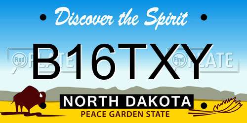 B16TXY North Dakota License Plate