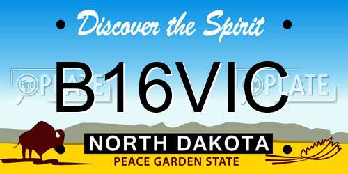 B16VIC North Dakota License Plate