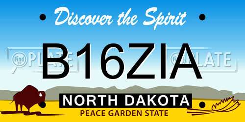 B16ZIA North Dakota License Plate