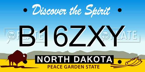 B16ZXY North Dakota License Plate