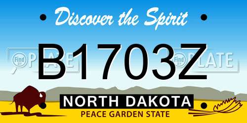 B1703Z North Dakota License Plate