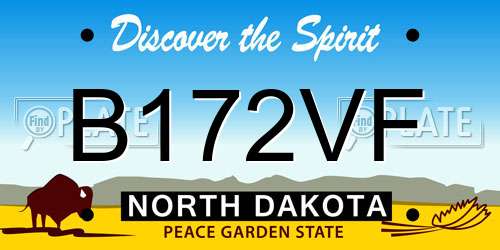 B172VF North Dakota License Plate