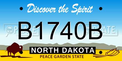 B1740B North Dakota License Plate