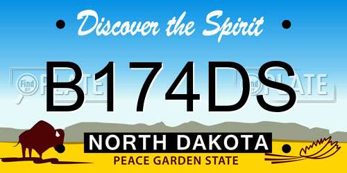 B174DS North Dakota License Plate