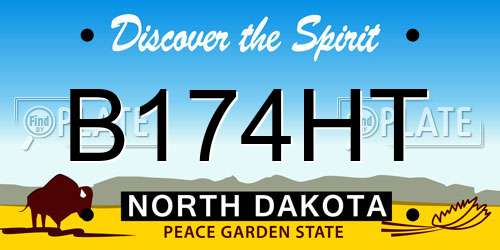 B174HT North Dakota License Plate