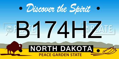 B174HZ North Dakota License Plate