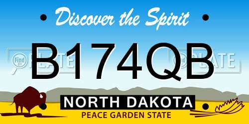 B174QB North Dakota License Plate