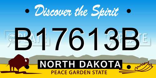 B17613B North Dakota License Plate