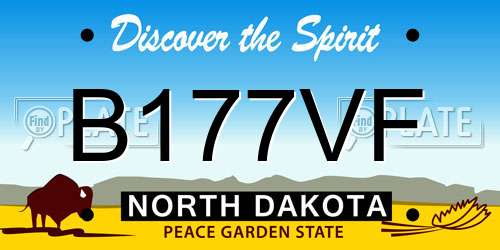B177VF North Dakota License Plate