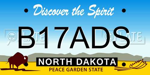 B17ADS North Dakota License Plate