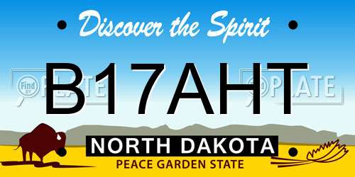 B17AHT North Dakota License Plate