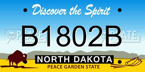 B1802B North Dakota License Plate