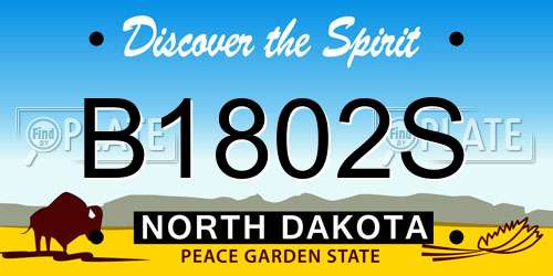 B1802S North Dakota License Plate