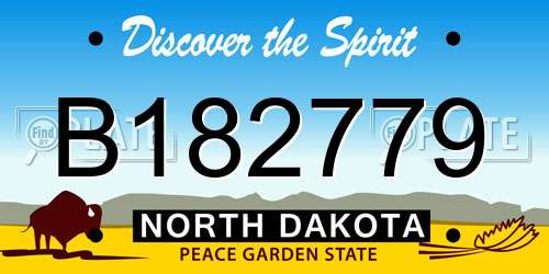 B182779 North Dakota License Plate