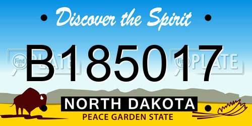 B185017 North Dakota License Plate