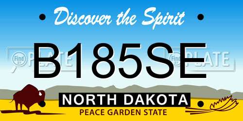 B185SE North Dakota License Plate