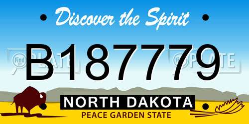 B187779 North Dakota License Plate