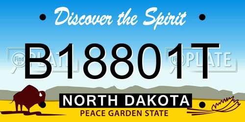 B18801T North Dakota License Plate