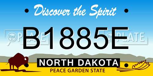 B1885E North Dakota License Plate