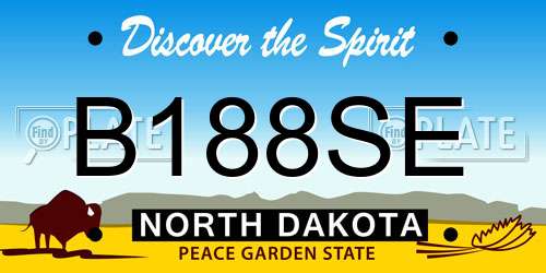 B188SE North Dakota License Plate