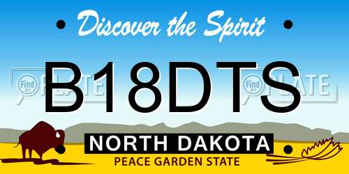 B18DTS North Dakota License Plate