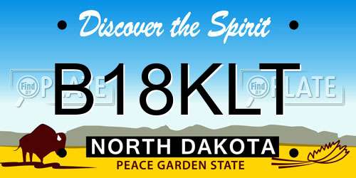 B18KLT North Dakota License Plate