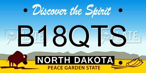 B18QTS North Dakota License Plate