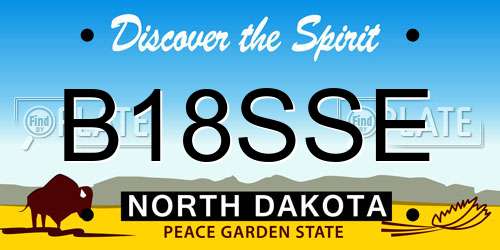 B18SSE North Dakota License Plate