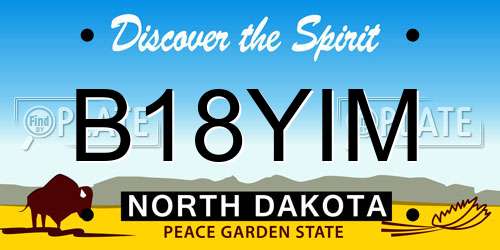 B18YIM North Dakota License Plate