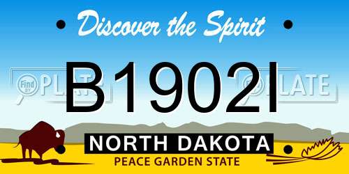 B1902I North Dakota License Plate