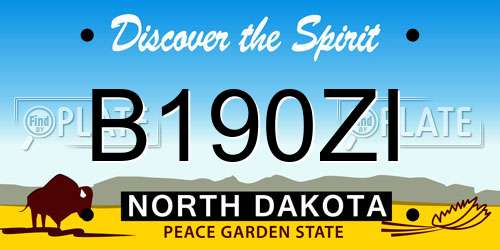B190ZI North Dakota License Plate