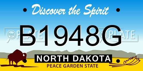 B1948G North Dakota License Plate