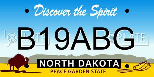 B19ABG North Dakota License Plate