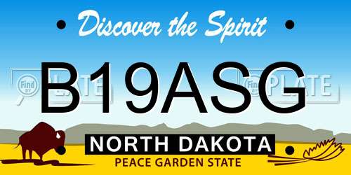 B19ASG North Dakota License Plate