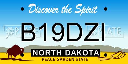 B19DZI North Dakota License Plate