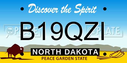 B19QZI North Dakota License Plate