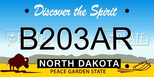 B203AR North Dakota License Plate