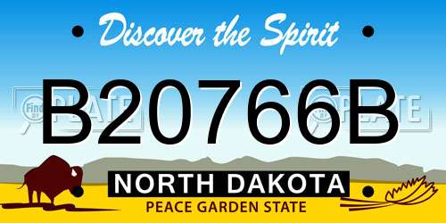 B20766B North Dakota License Plate