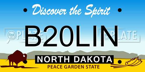 B20LIN North Dakota License Plate