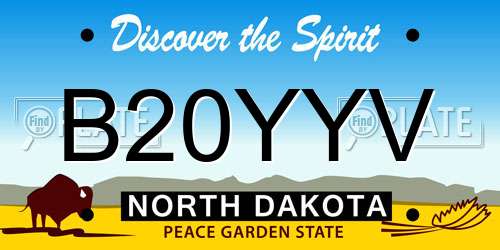 B20YYV North Dakota License Plate