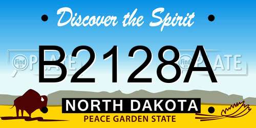 B2128A North Dakota License Plate