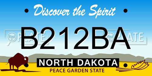 B212BA North Dakota License Plate