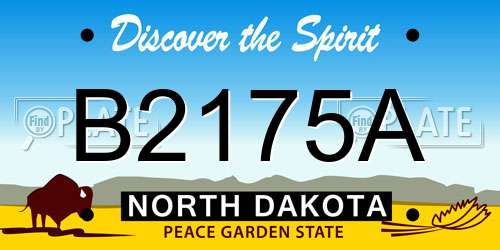 B2175A North Dakota License Plate