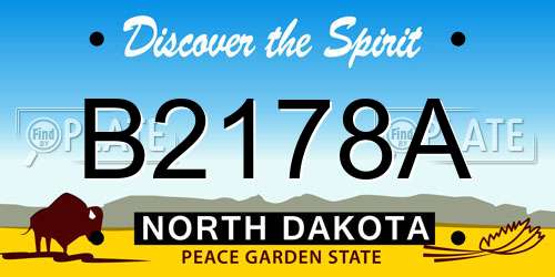 B2178A North Dakota License Plate