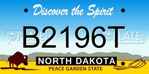 B2196T North Dakota License Plate