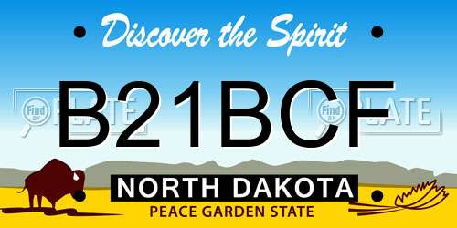 B21BCF North Dakota License Plate