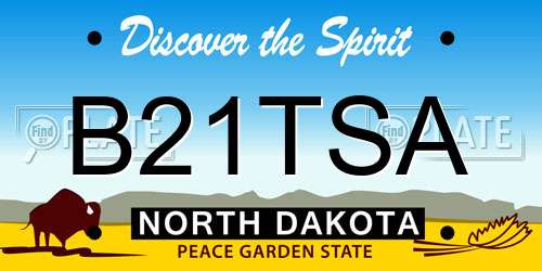 B21TSA North Dakota License Plate